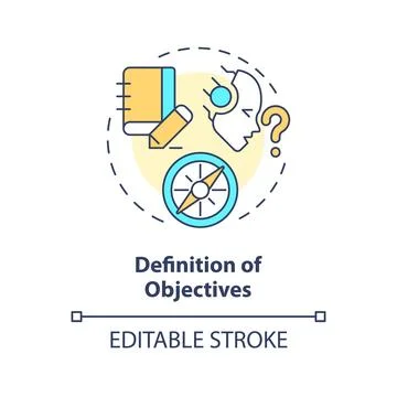 Definition of objectives multi color concept icon Stock Illustration