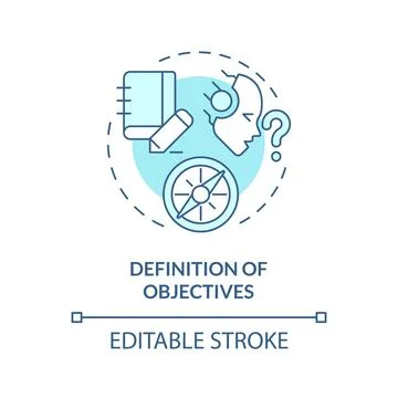Definition of objectives soft blue concept icon Stock Illustration
