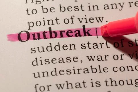 Definition of outbreak Stock Photos