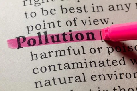 Definition of pollution Stock Photos