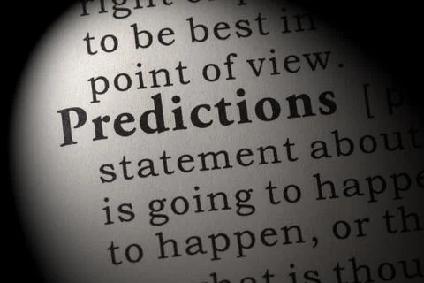 Definition of predictions Stock Photos