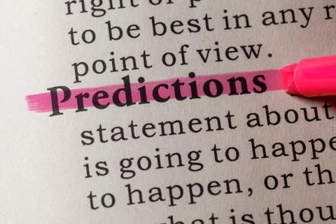 Definition of predictions Stock Photos