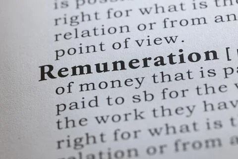 Definition of Remuneration 스톡 사진
