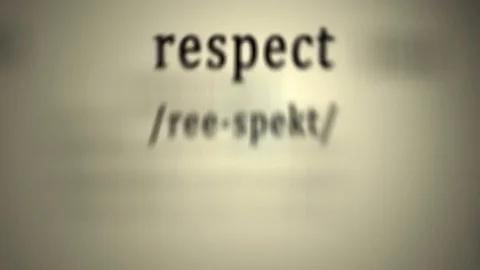 Definition: Respect Stock Footage