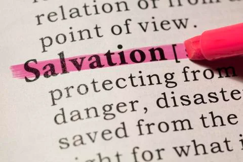 Definition of salvation Stock Photos