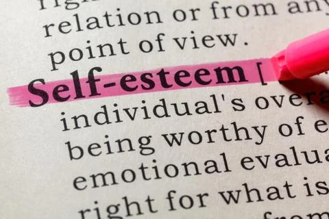 Definition of self-esteem Foto stock