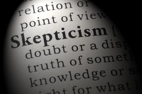 Definition of skepticism Stock Photos
