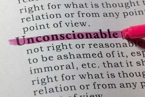 Definition of Unconscionable Stock Photos