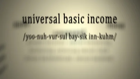 Definition: Universal Basic Income Stock Footage 95023987