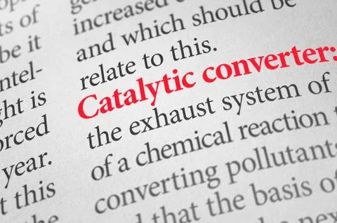 Definition of the word Catalytic converter in a dictionary Stock Photos