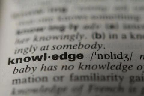 Definition of the word knowledge Stock Photos