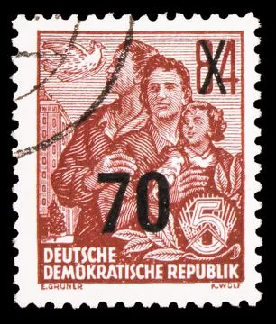 Definitives overprinted, Five year plan serie, circa 1957 Stock Photos