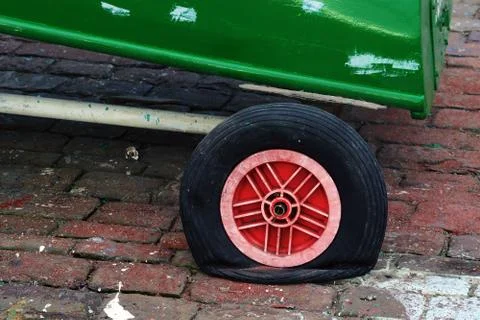 Deflated tire with wheel flat Stock Photos