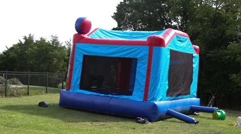Deflating bouncy castle or moon bounce Stock Footage 41767809