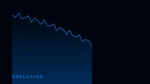 Deflation Text on Black Background - Economic Downturn Concept Stock Footage 335474071