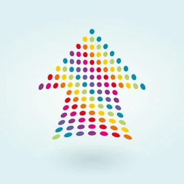 Deflected arrow composition of colored dots Stock-Illustration
