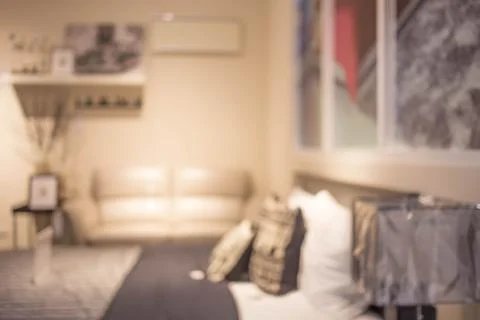 Defocus background of bedroom interior Stock Photos