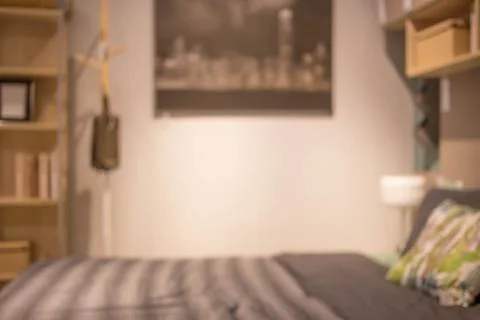 Defocus background of bedroom interior Stock Photos