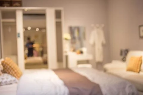 Defocus background of bedroom interior Stock Photos