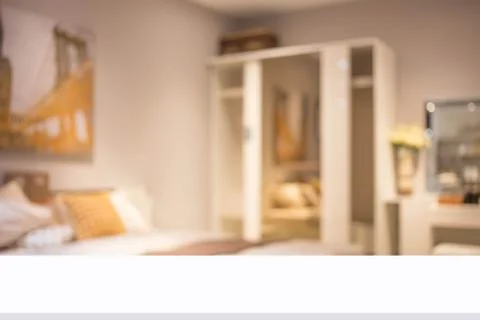 Defocus background of bedroom interior Stock Photos