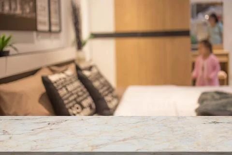 Defocus background of bedroom interior Stock Photos