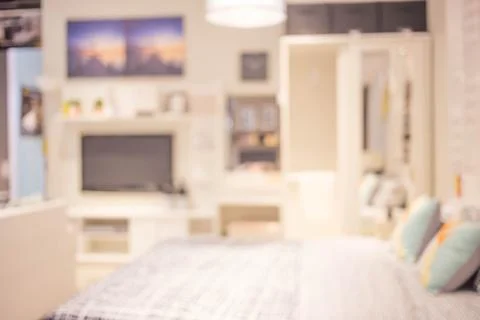 Defocus background of bedroom interior Stock Photos