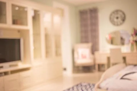 Defocus background of bedroom interior Stock Photos