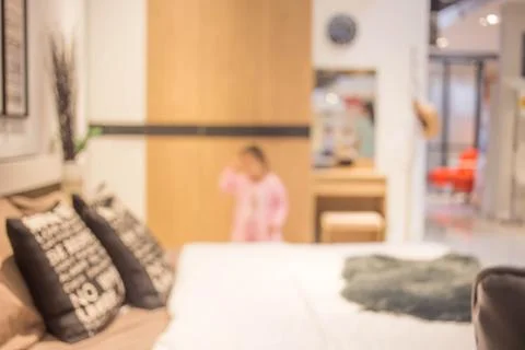 Defocus background of bedroom interior Stock Photos