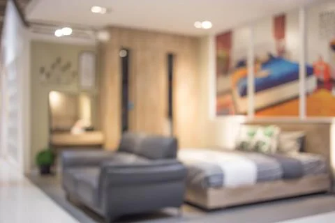 Defocus background of bedroom interior Stock Photos