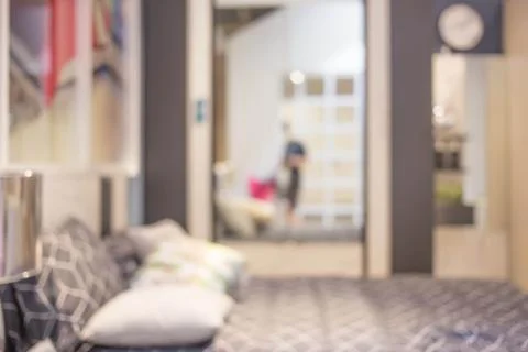 Defocus background of bedroom interior Stock Photos