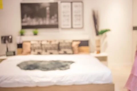 Defocus background of bedroom interior Stock Photos