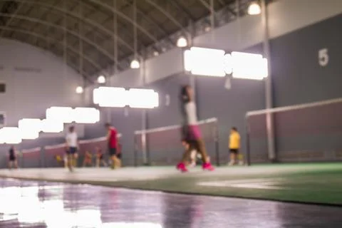 Defocus badminton playing Stock Photos