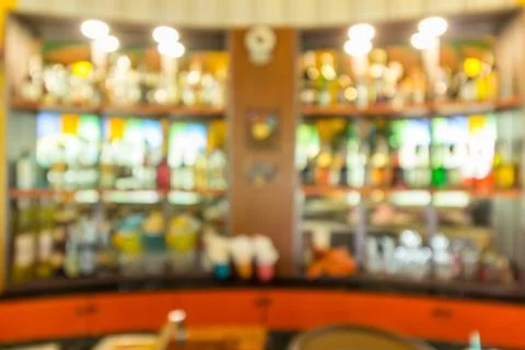 Defocus of beverage and alcohol on shelf Stock Photos