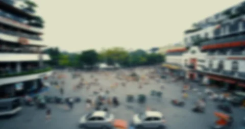 Defocus, blurry, abstract 4k time lapse of crowd of anonymous people walking Stock Footage 115815163