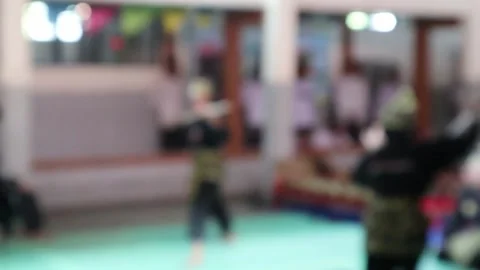 Defocus bokeh trditional Asian martial fighting. Stock Footage 171355913