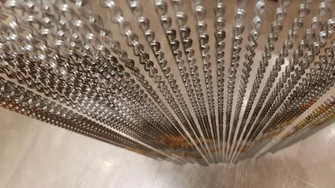 Defocus chains texture closeup with copy space on blurry background Foto stock