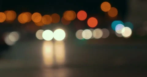 Defocus of city traffic at night Stock Footage 52004894