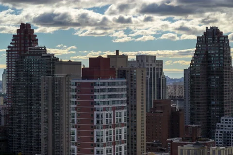 Defocus Clouds Cityscape (Two of Two) Stock Footage 223096500