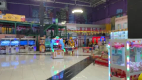 Defocus empty modern playground inside a mall or supermarket Stock Footage 258023603