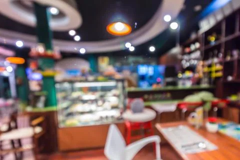 Defocus of empty modern restaurant Stock Photos