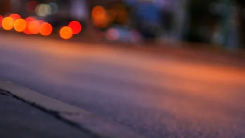 Defocus Flare night lights - intersection traffic Stock Footage 73453944
