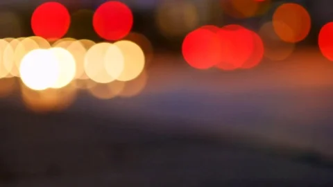 Defocus Flare night lights - intersection traffic Stock Footage 73453977