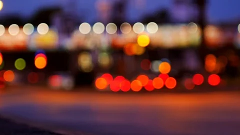 Defocus Flare night lights - intersection traffic Stock Footage 73454063