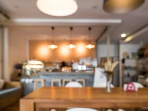 Defocus interior of coffee and bakery shop Stock-Fotos