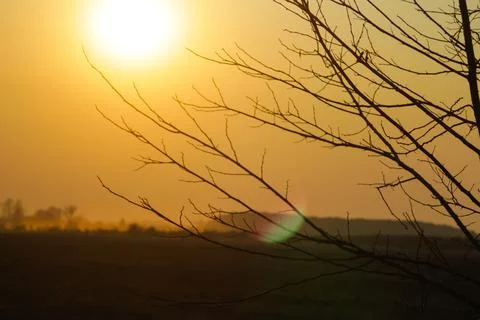 Defocus landscape. Sunset. Sky sunset of sunshine and cloud, bright twilight  Фото