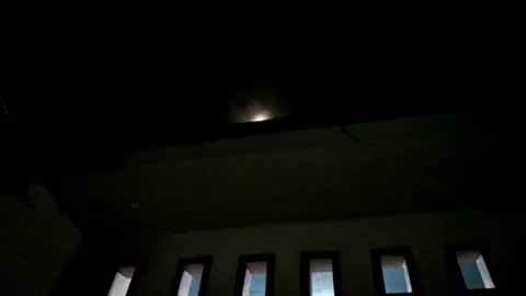 Defocus light refrection of full moon Stock Footage 201040370