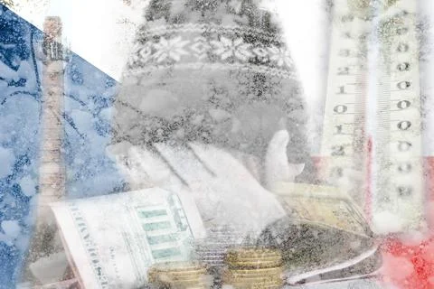Defocus man hiding face. Increase in the cost of gas bill. Czech Republic fla Stock Photos