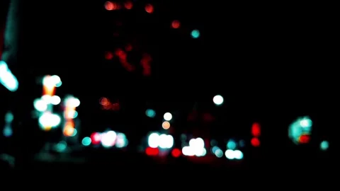 Defocus Night Traffic. Car Lights Bokeh. Blurred Cityscape Bokeh Stock Footage 321788024