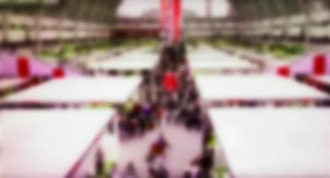 Defocus the night view of the festive lights and Christmas shopping crowd of  Stock Photos