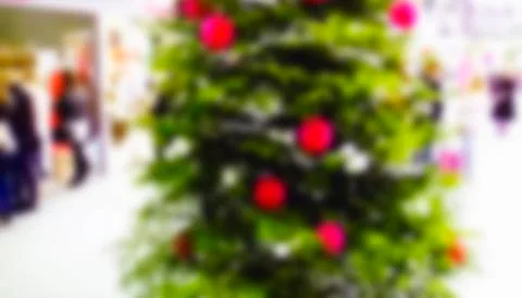 Defocus the night view of the festive lights and Christmas shopping crowd of  Stock Photos